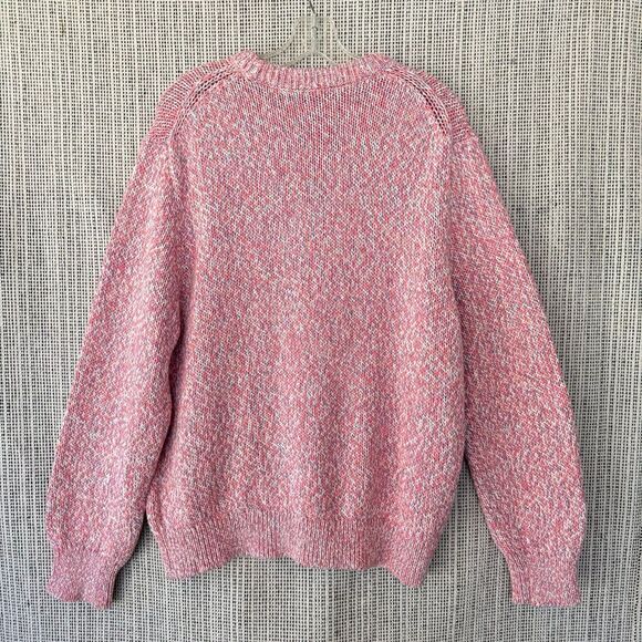 J. Crew Factory Pink Blue Cream Cotton Crewneck chunky Sweater XXL - Picture 2 of 5